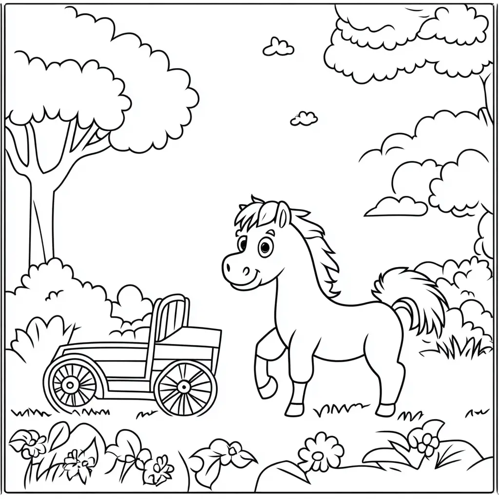 Un caballo fácil: Dibujos de caballos para colorear ❤️ | Minenito