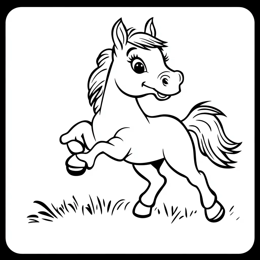 Una yegua feliz: Dibujos de caballos para colorear ❤️ | Minenito