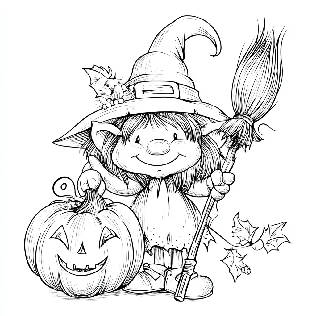Dibujos de Halloween para colorear | LA BRUJITA SONRIENTE Dibujos de Halloween para colorear | LA BRUJITA SONRIENTE