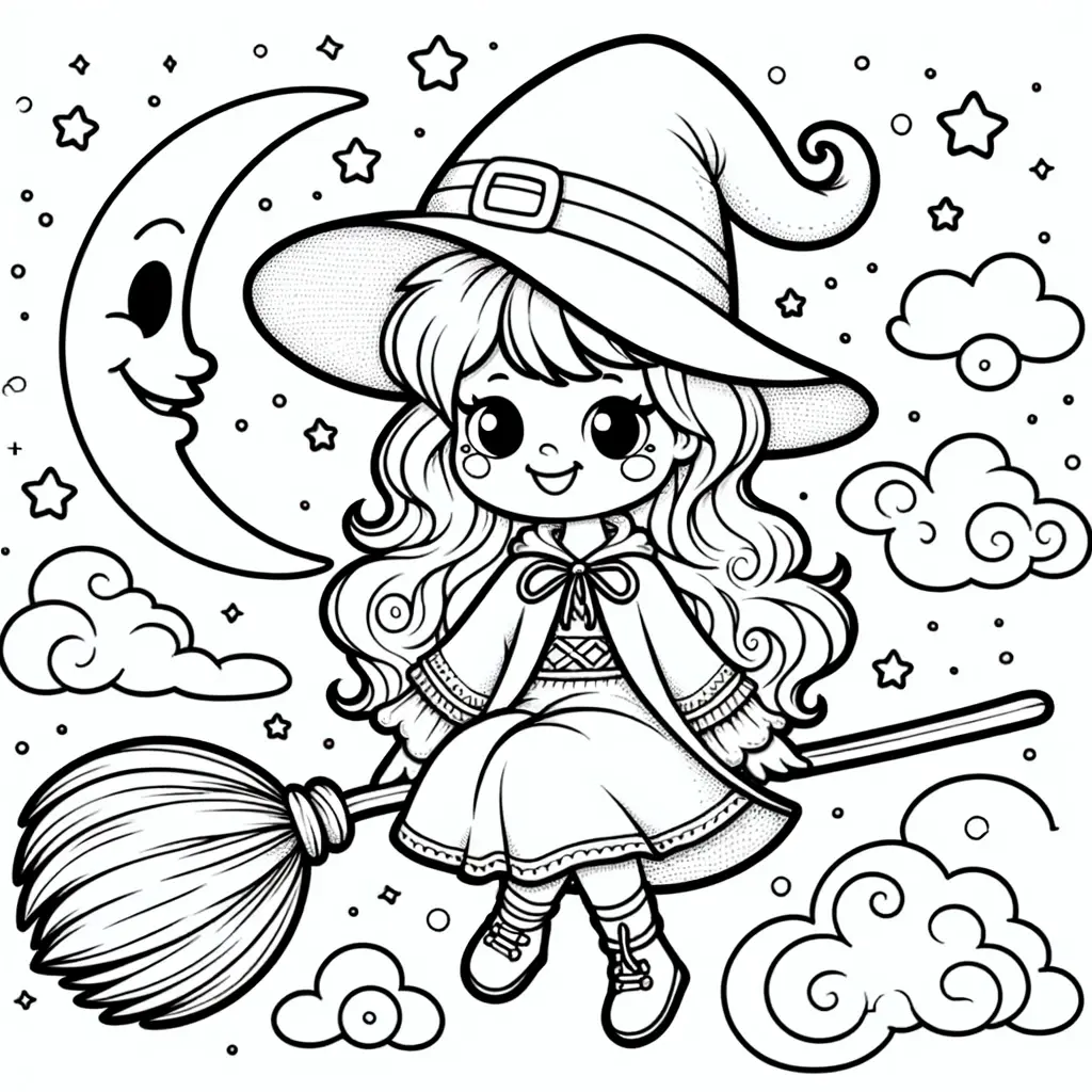 Dibujos de Halloween para colorear | LA BRUJITA SONRIENTE Dibujos de Halloween para colorear | LA BRUJITA SONRIENTE