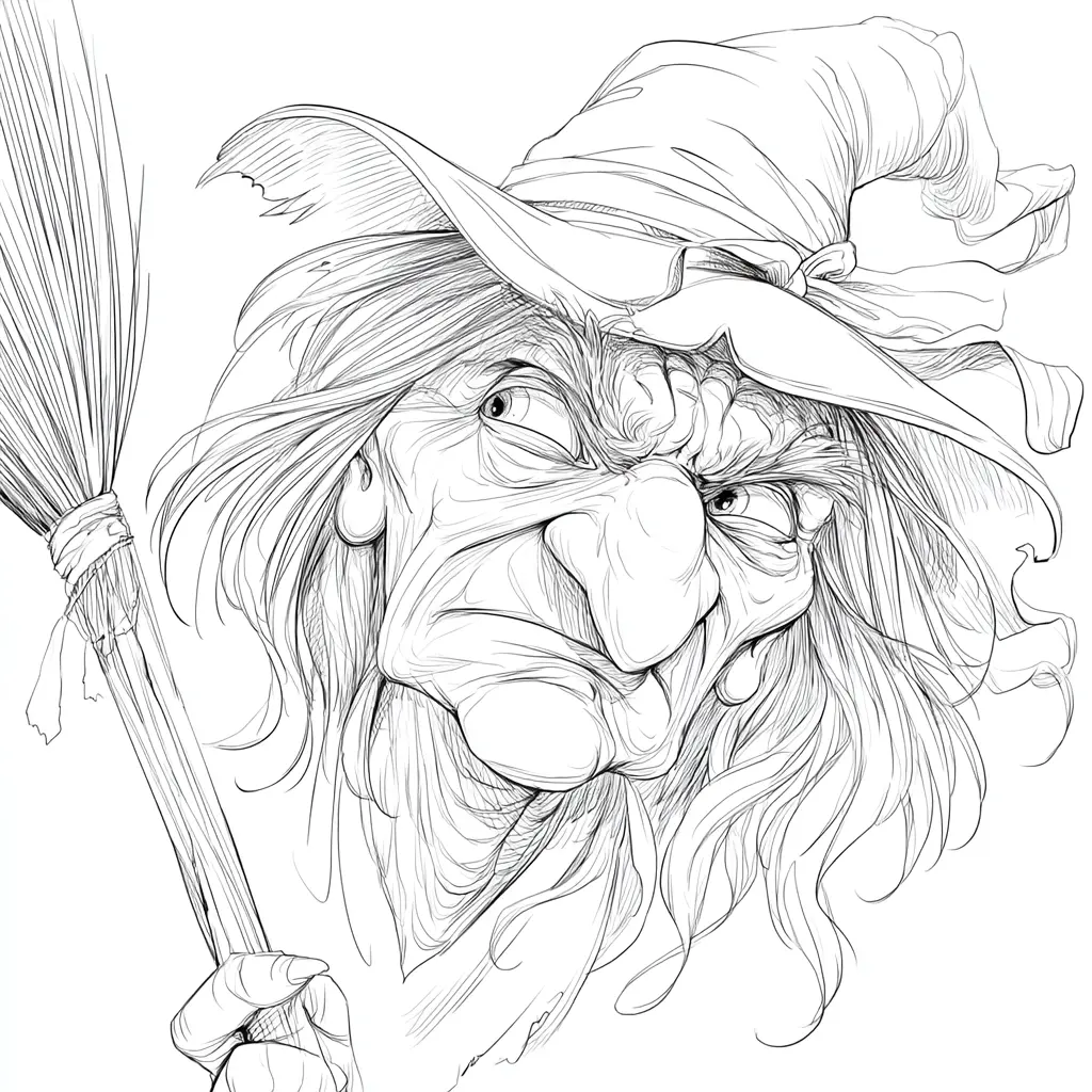 Dibujos de Halloween para colorear | UNA BRUJA VIEJA Dibujos de Halloween para colorear | UNA BRUJA VIEJA