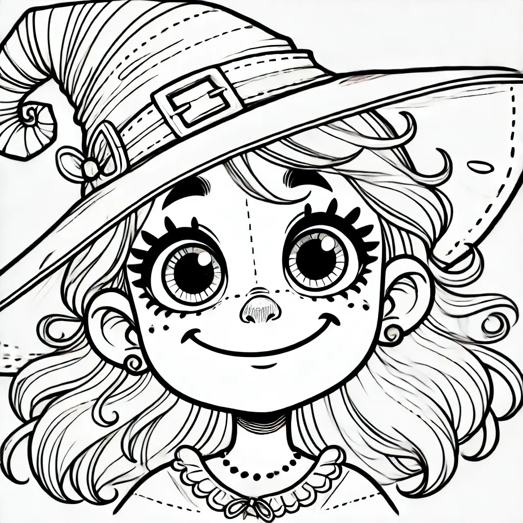 Dibujos de Halloween para colorear | BRUJITA SIMPÁTICA Dibujos de Halloween para colorear | BRUJITA SIMPÁTICA