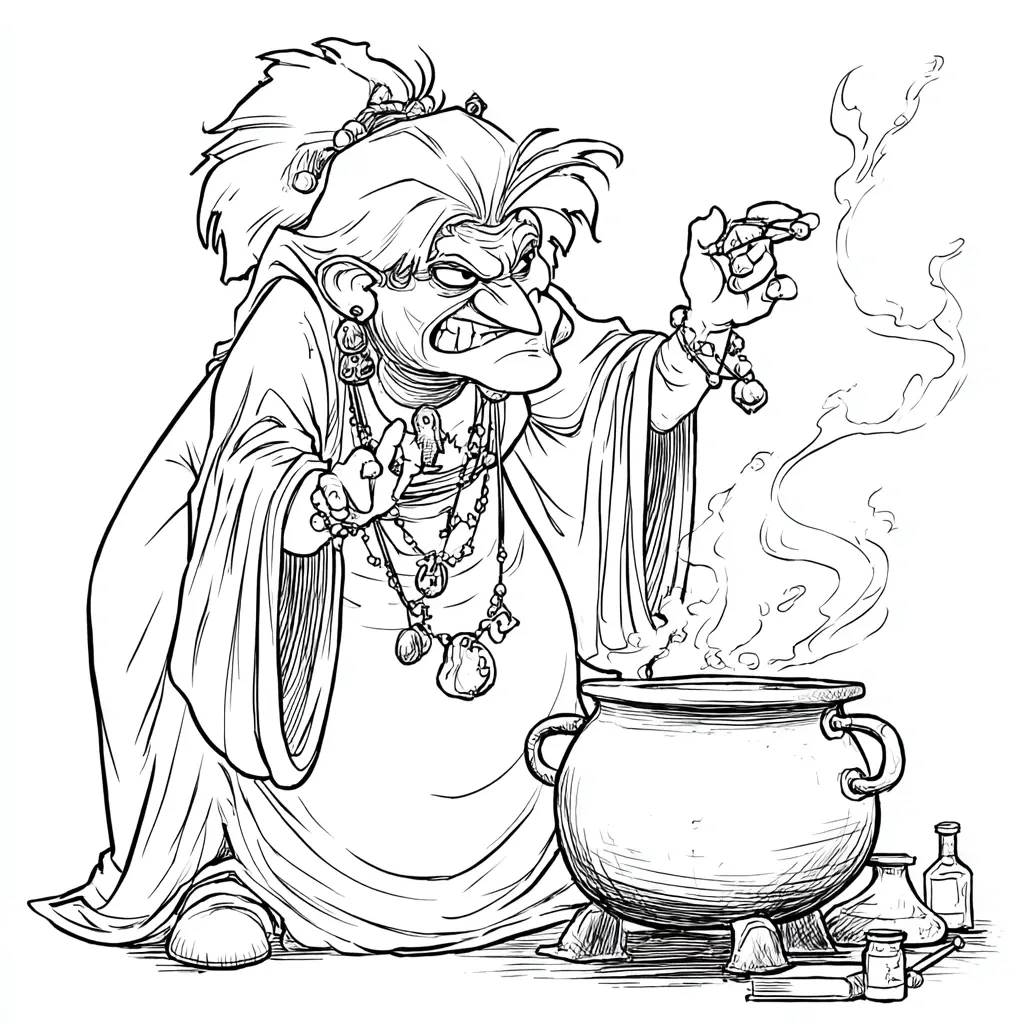 Dibujos de Halloween para colorear | LA BRUJA Y EL CALDERO Dibujos de Halloween para colorear | LA BRUJA Y EL CALDERO