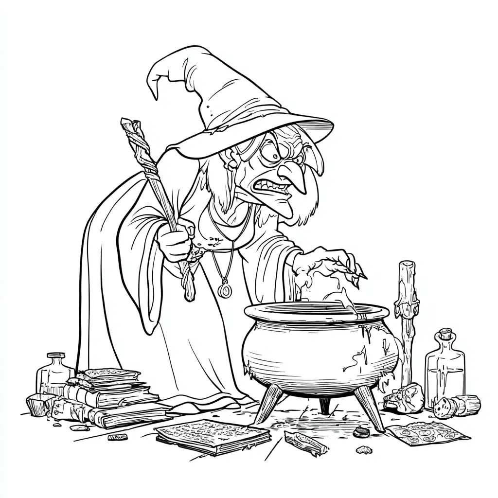 Dibujos de Halloween para colorear | BRUJA Y POCIÓN Dibujos de Halloween para colorear | BRUJA Y POCIÓN