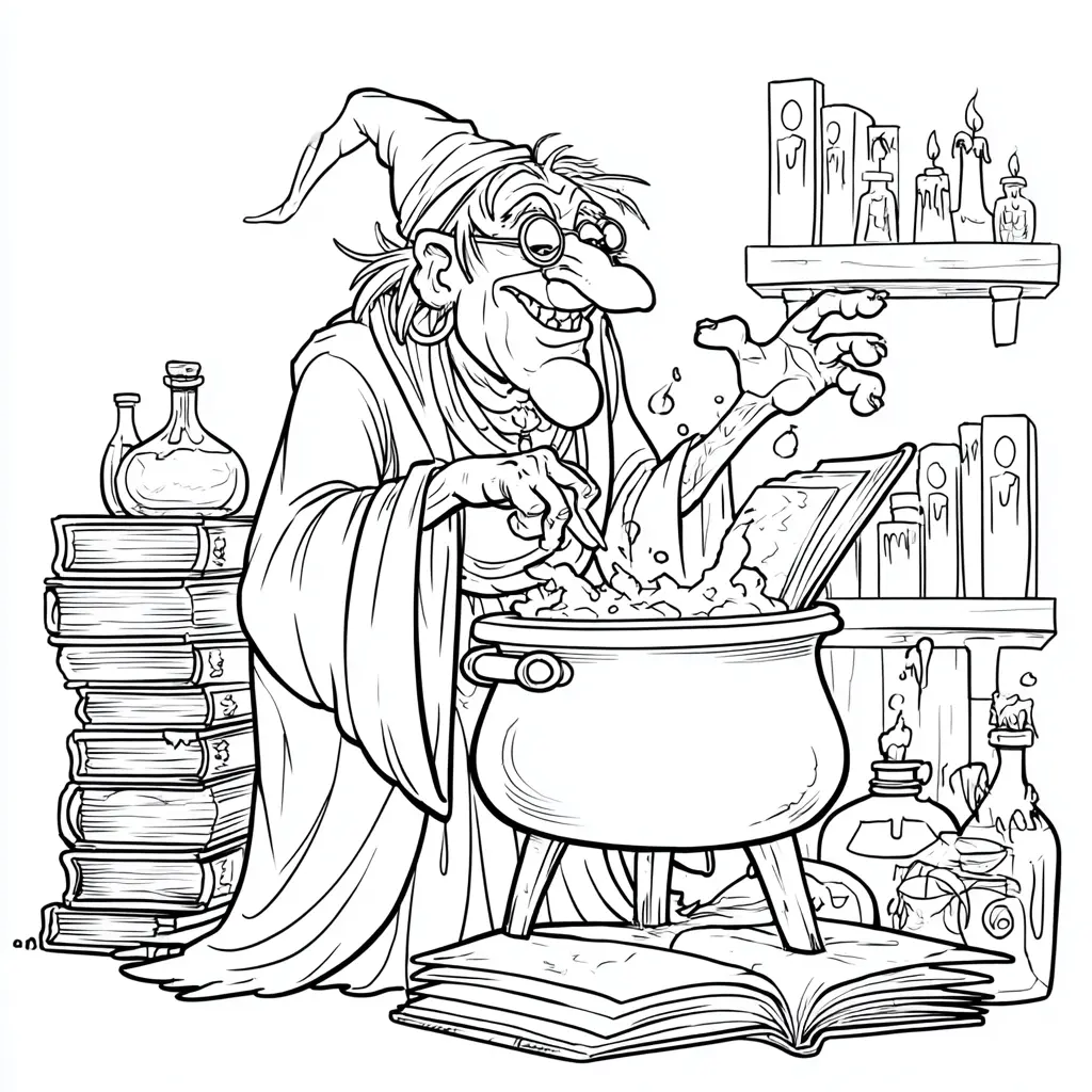 Dibujos de Halloween para colorear | BRUJA Y OLLA MÁGICA Dibujos de Halloween para colorear | BRUJA Y OLLA MÁGICA