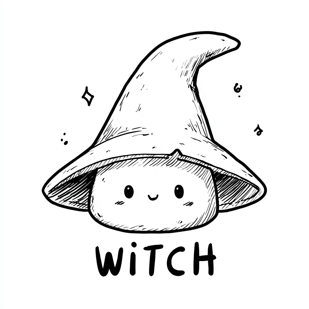 Dibujos de Halloween para colorear | CARA DE BRUJA KAWAII Dibujos de Halloween para colorear | CARA DE BRUJA KAWAII