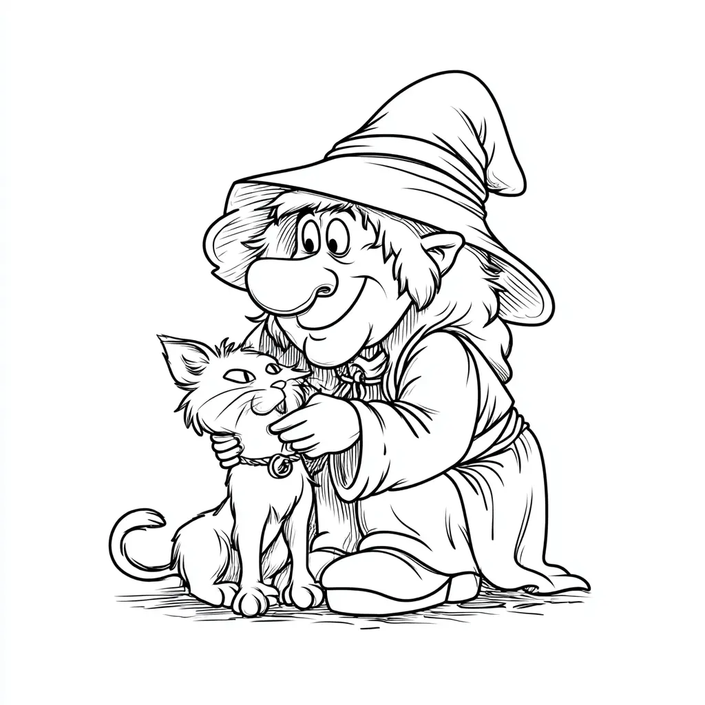Dibujos de Halloween para colorear | LA BRUJA Y SU AMIGO GATO Dibujos de Halloween para colorear | LA BRUJA Y SU AMIGO GATO