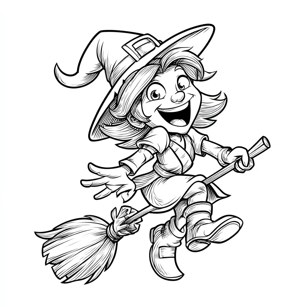 Dibujos de Halloween para colorear | BRUJA DIVERTIDA Dibujos de Halloween para colorear | BRUJA DIVERTIDA