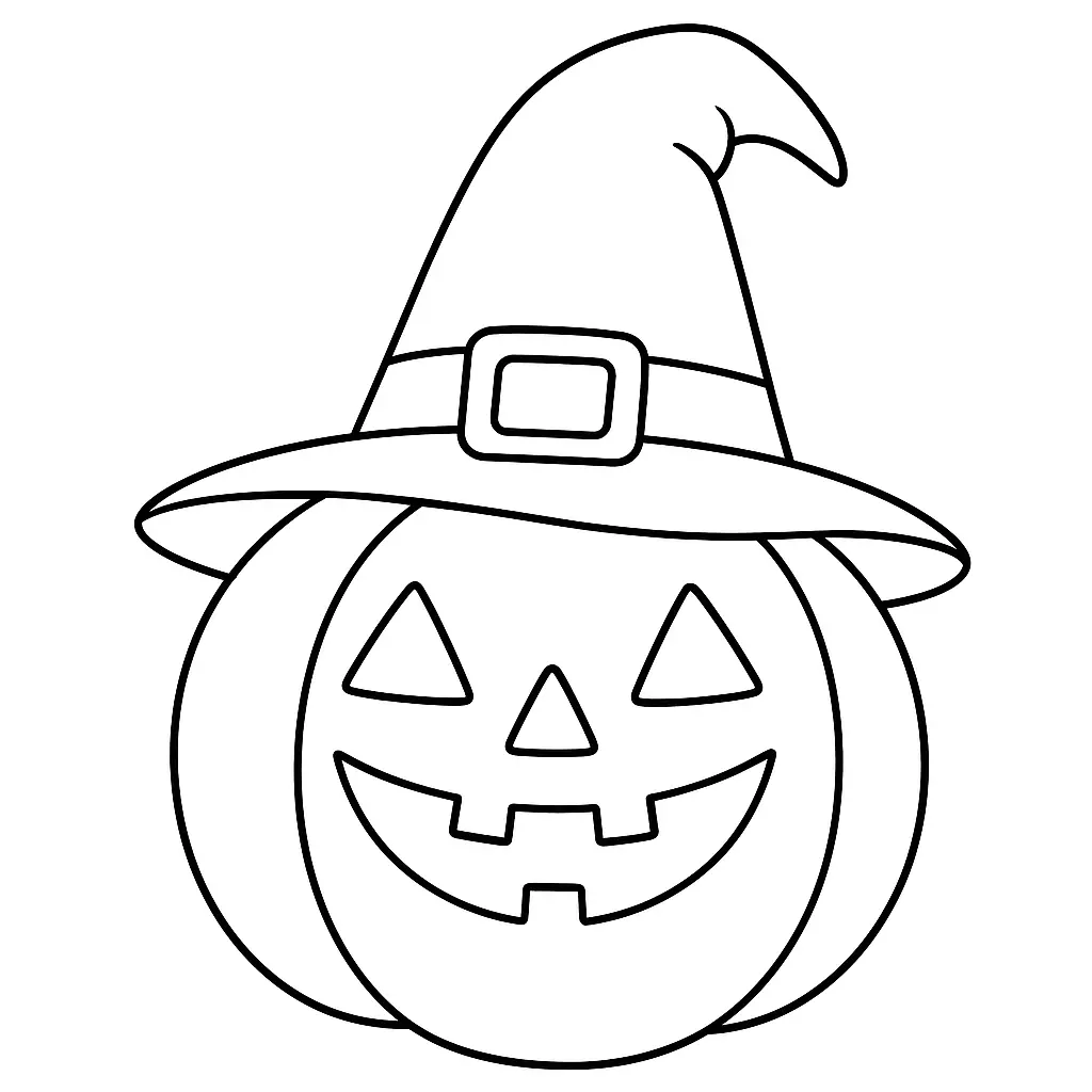 Dibujos de Halloween para colorear | CALABAZA CON SOMBRERO Dibujos de Halloween para colorear | CALABAZA CON SOMBRERO