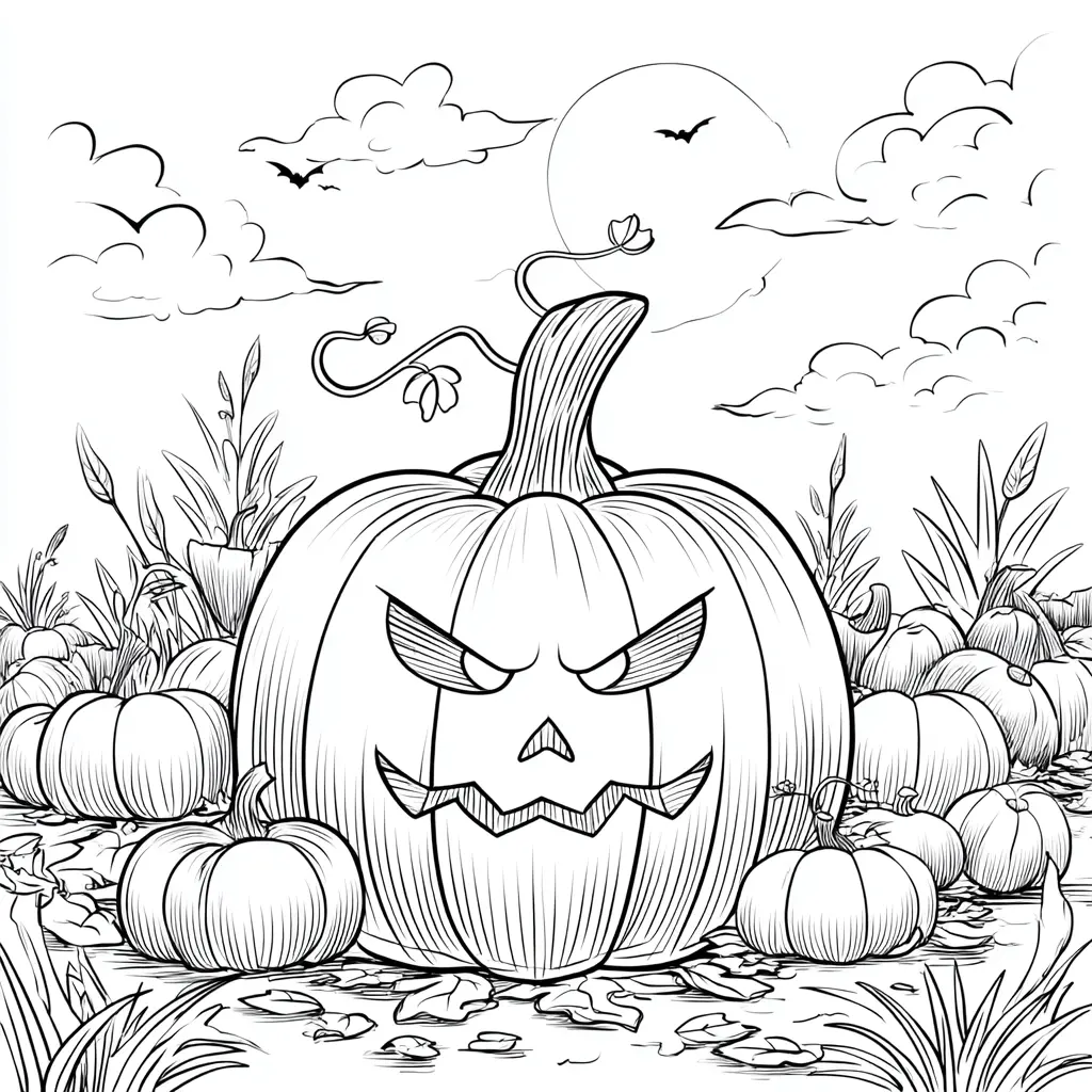 Dibujos de Halloween para colorear | GUARDIÁN DE CALABAZAS Dibujos de Halloween para colorear | GUARDIÁN DE CALABAZAS