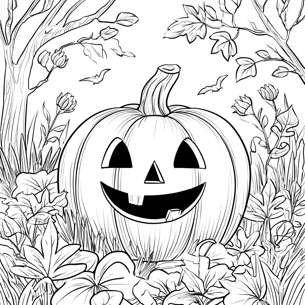 Dibujos de Halloween para colorear | CALABAZA Y LAS HOJAS Dibujos de Halloween para colorear | CALABAZA Y LAS HOJAS