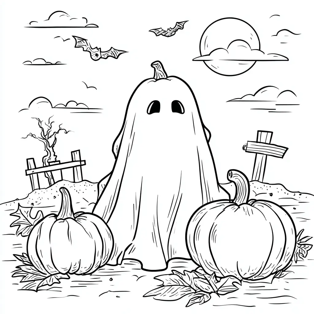 Dibujos de Halloween para colorear | EL FANTASMA DE LAS CALABAZAS Dibujos de Halloween para colorear | EL FANTASMA DE LAS CALABAZAS