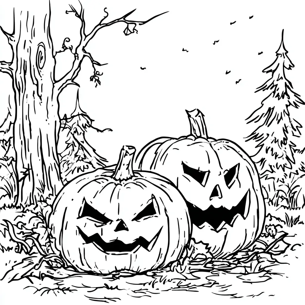 Dibujos de Halloween para colorear | DOS CALABAZAS PERVERSAS Dibujos de Halloween para colorear | DOS CALABAZAS PERVERSAS