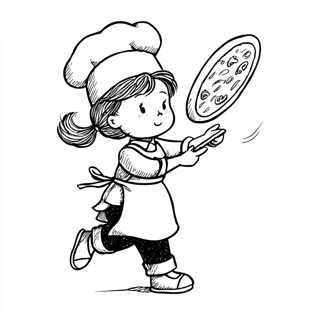 Dibujos de comidas del mundo para colorear | PIZZA EN EL AIRE