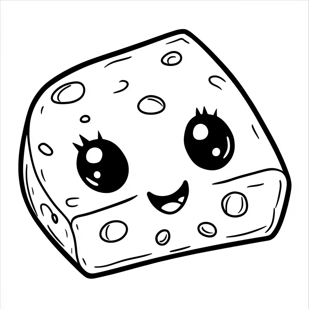 Dibujos de comidas del mundo para colorear | QUESO ADORABLE