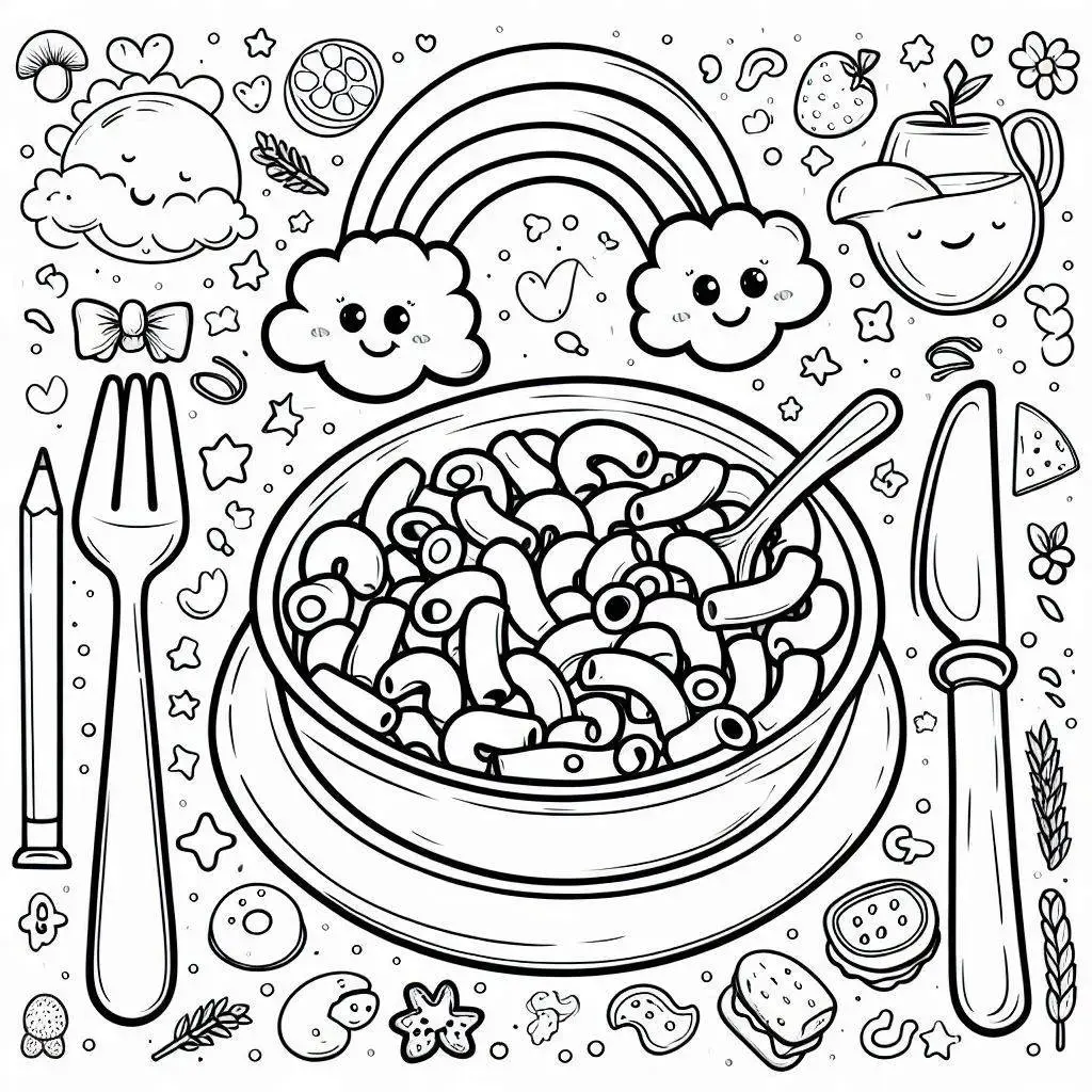 Dibujos de comidas del mundo para colorear | MACARRONES ENCANTADOS