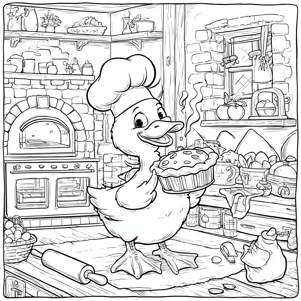 Dibujos de comidas del mundo para colorear | LA TARTA DEL PATITO