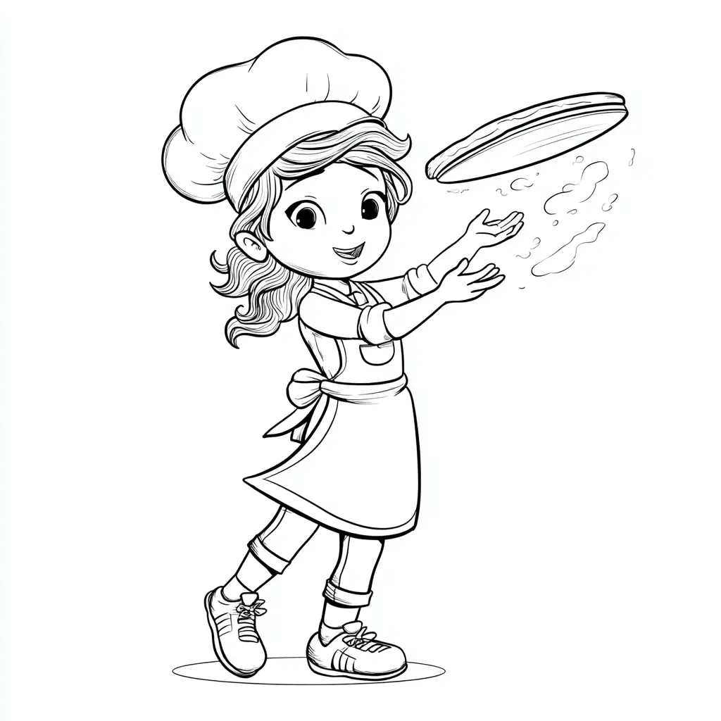 Dibujos de comidas del mundo para colorear | LA PEQUEÑA CHEF Y LA PIZZA