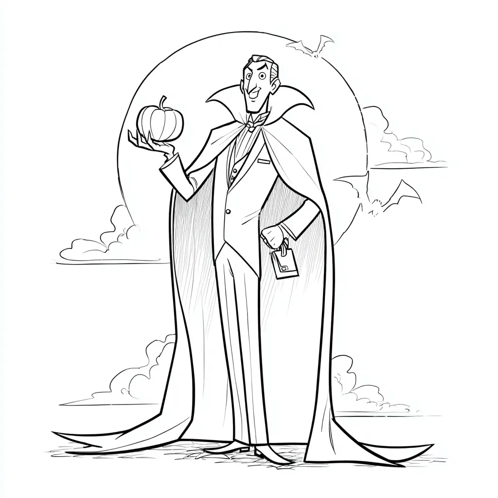 Dibujos de Halloween para colorear | DRÁCULA Y LA CALABAZA Dibujos de Halloween para colorear | DRÁCULA Y LA CALABAZA