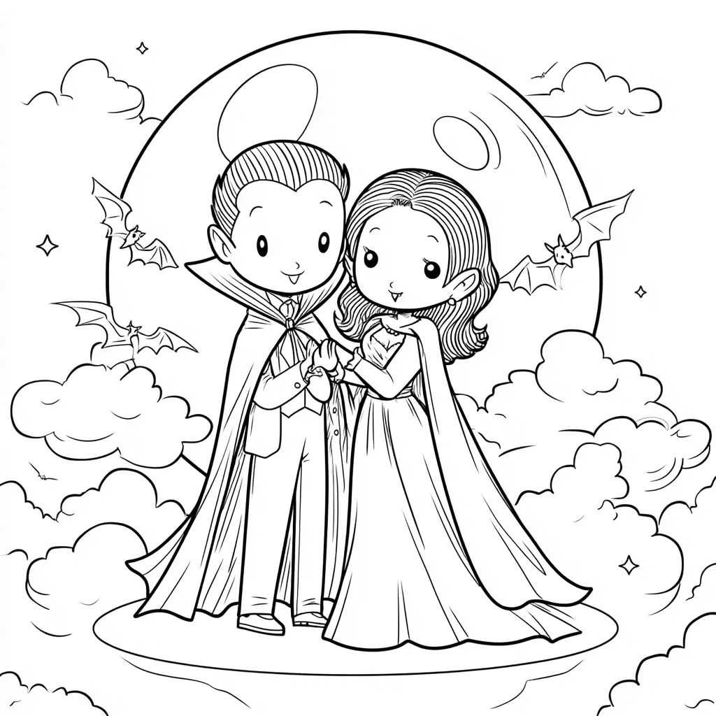 Dibujos de Halloween para colorear | AMOR DE VAMPIROS Dibujos de Halloween para colorear | AMOR DE VAMPIROS