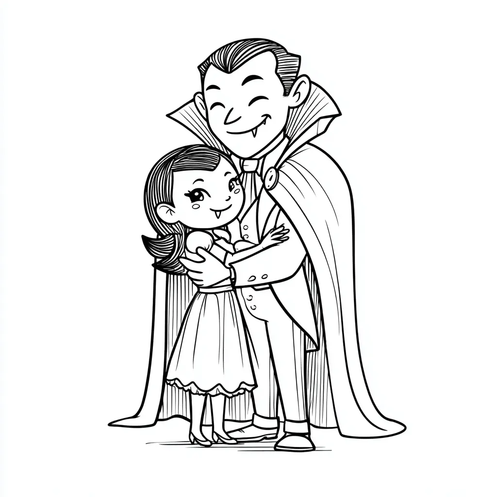 Dibujos de Halloween para colorear | DRÁCULA CARIÑOSO Dibujos de Halloween para colorear | DRÁCULA CARIÑOSO