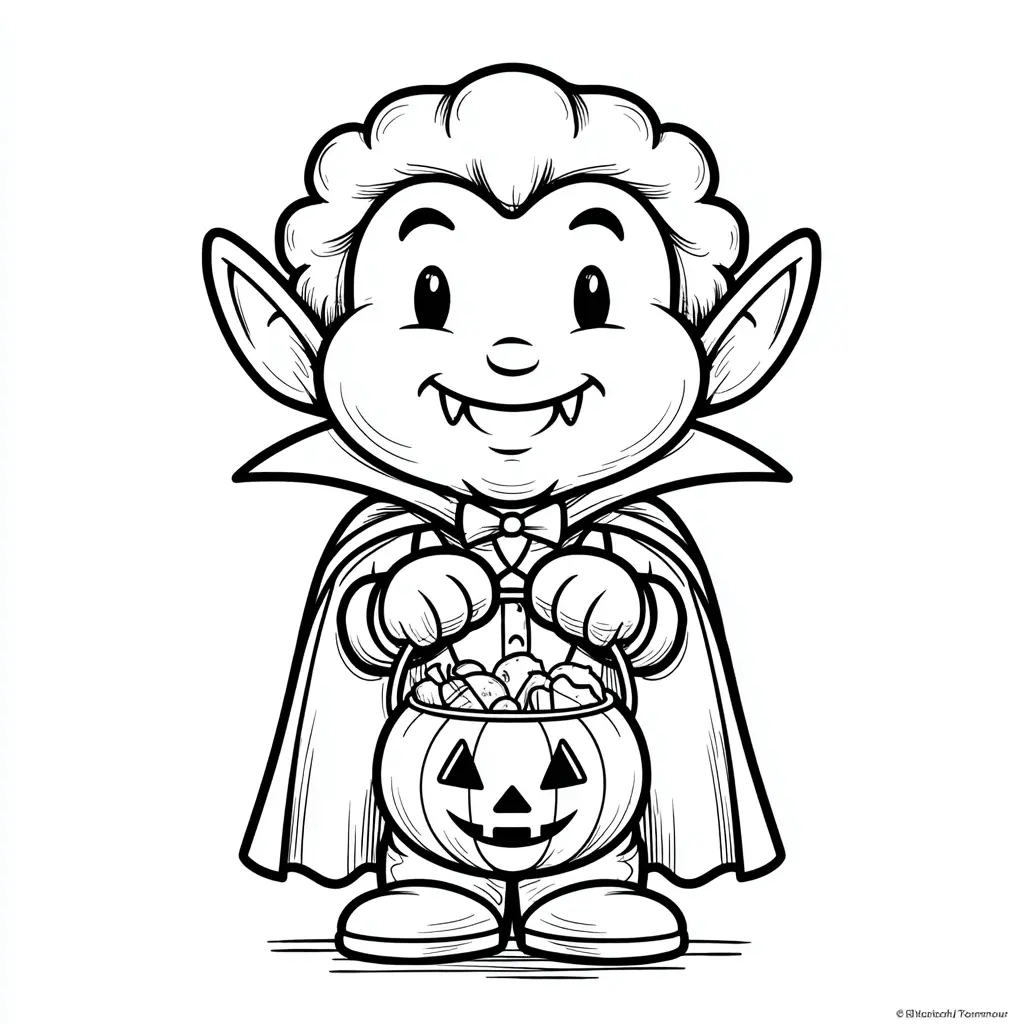 Dibujos de Halloween para colorear | DRÁCULA CON DULCES Dibujos de Halloween para colorear | DRÁCULA CON DULCES