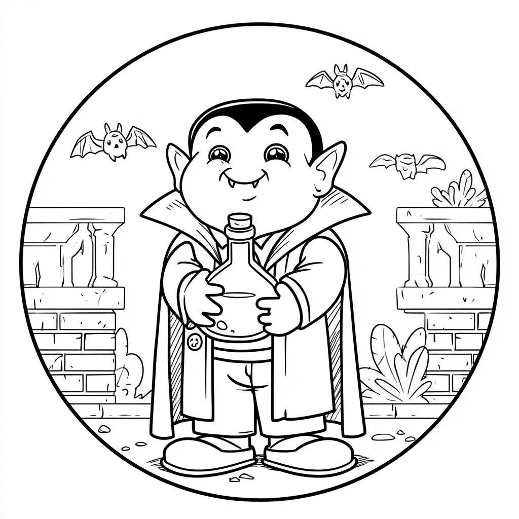 Dibujos de Halloween para colorear | DRÁCULA Y LA POCIÓN Dibujos de Halloween para colorear | DRÁCULA Y LA POCIÓN