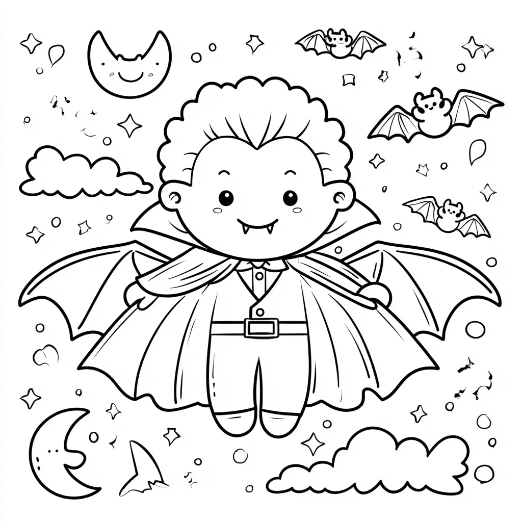 Dibujos de Halloween para colorear | DRÁCULA EN EL CIELO Dibujos de Halloween para colorear | DRÁCULA EN EL CIELO