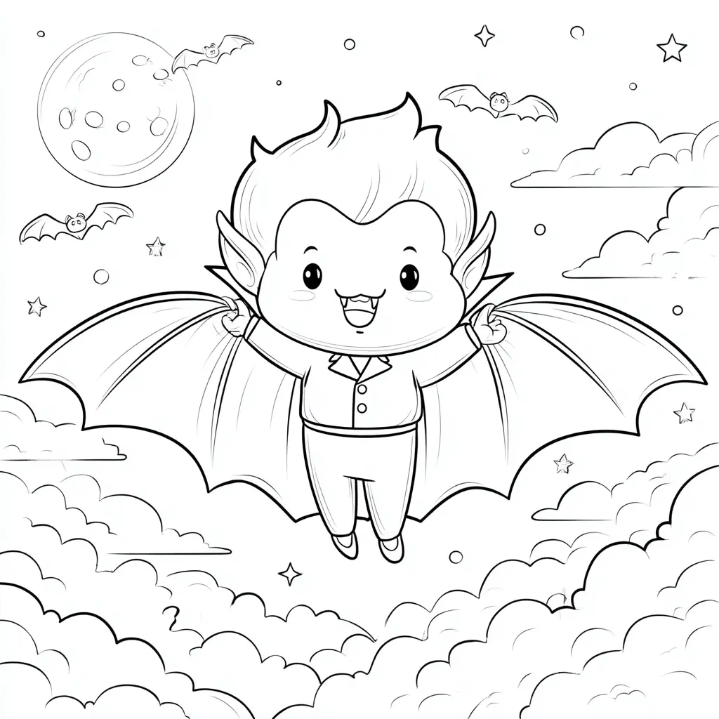 Dibujos de Halloween para colorear | DRÁCULA CON ALAS Dibujos de Halloween para colorear | DRÁCULA CON ALAS