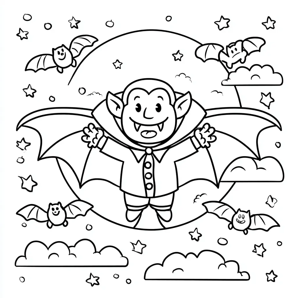 Dibujos de Halloween para colorear | DRÁCULA VOLADOR Dibujos de Halloween para colorear | DRÁCULA VOLADOR