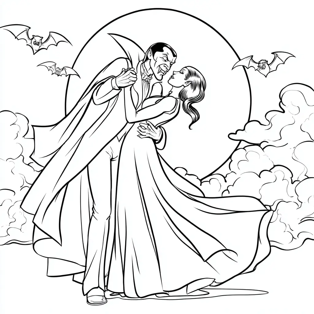 Dibujos de Halloween para colorear | BAILE DE VAMPIROS Dibujos de Halloween para colorear | BAILE DE VAMPIROS