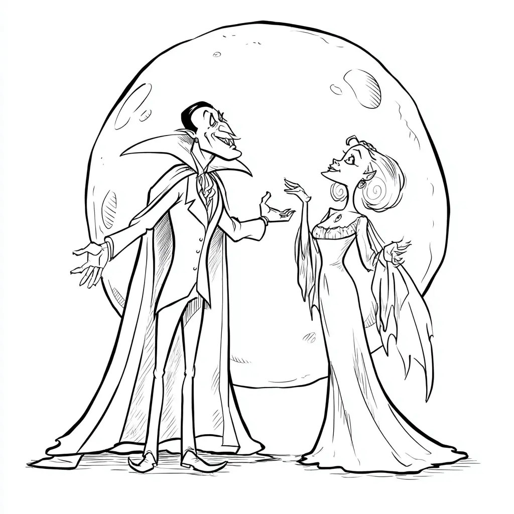 Dibujos de Halloween para colorear | LA PAREJA DE VAMPIROS Dibujos de Halloween para colorear | LA PAREJA DE VAMPIROS