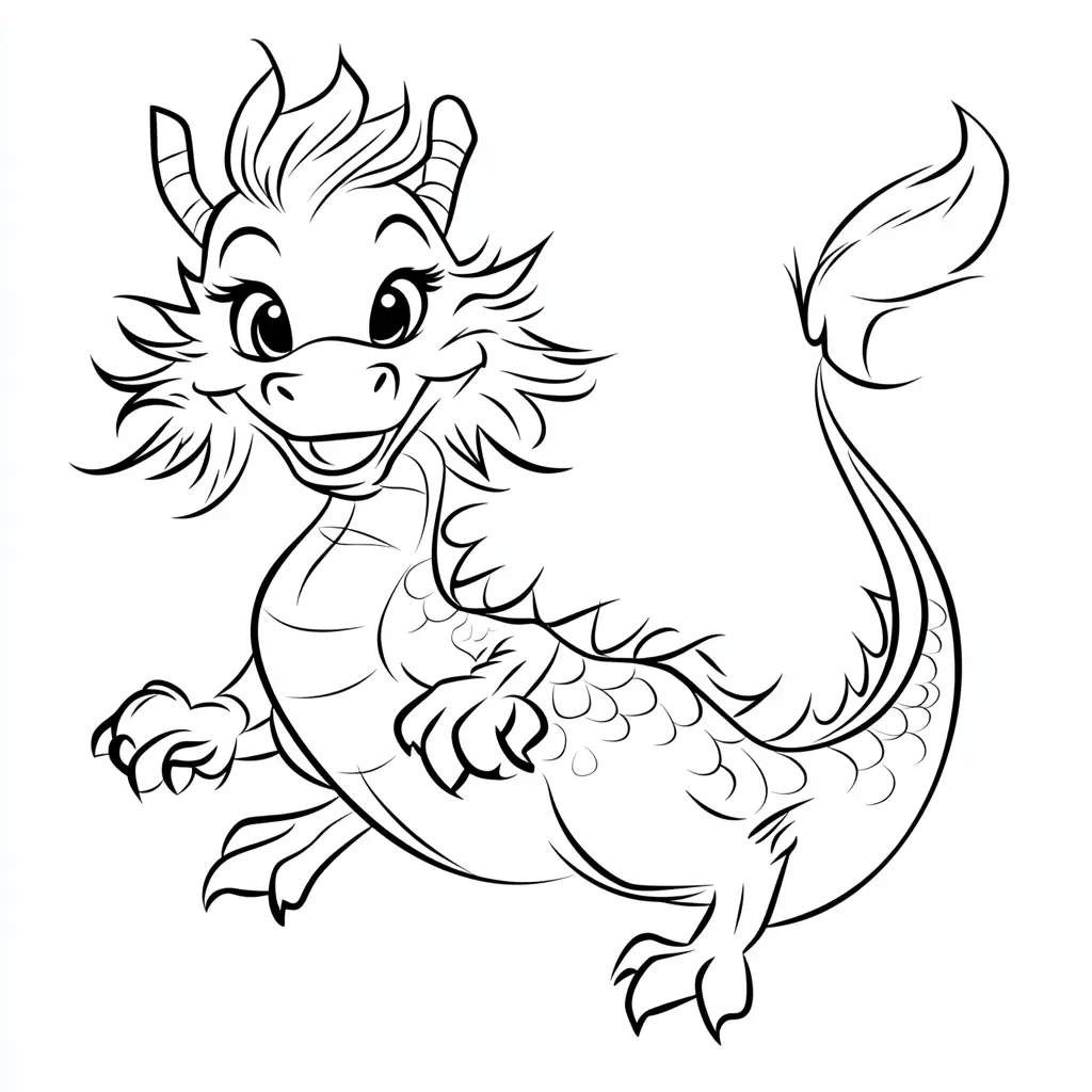 Dibujos de dragones para colorear | EL DRAGÓN SIMPÁTICO