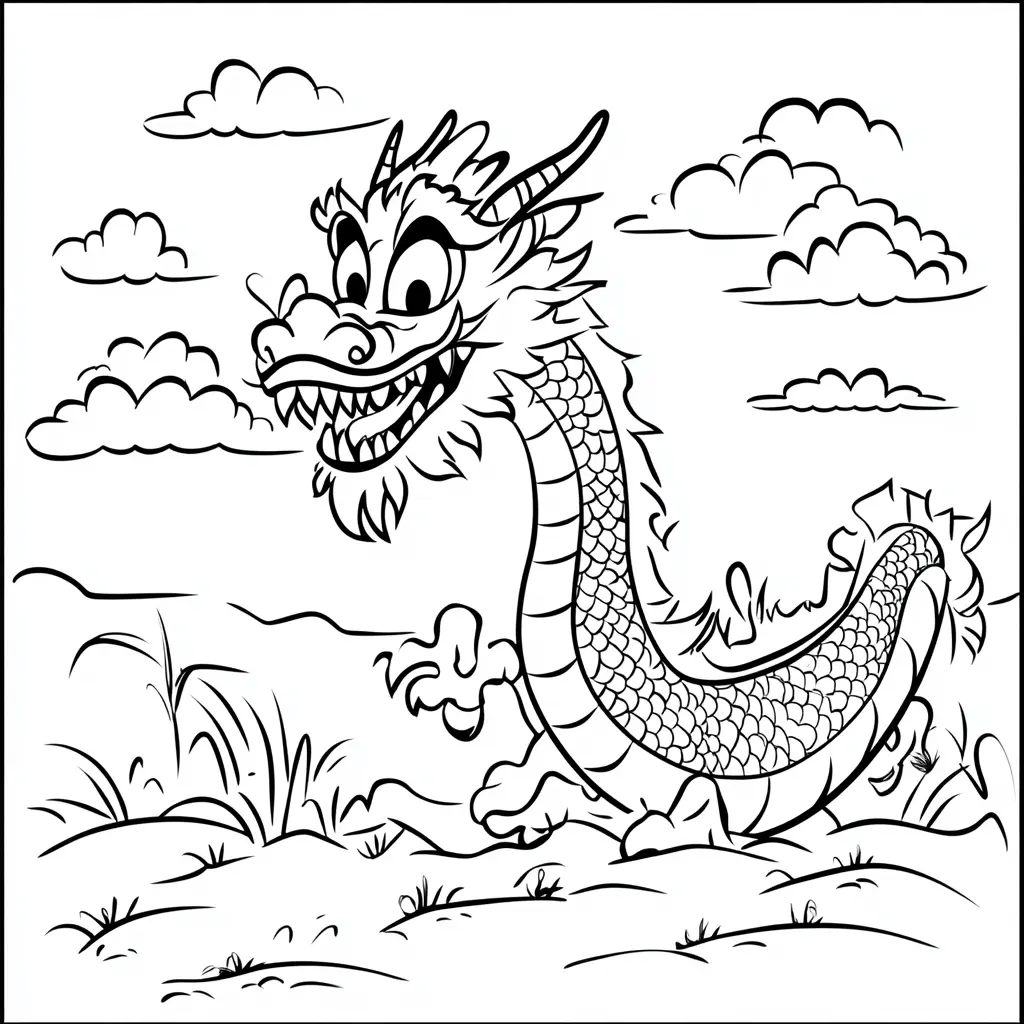 Dibujos de dragones para colorear | DRAGÓN CHINO GUARDIÁN DE LOS BOSQUES