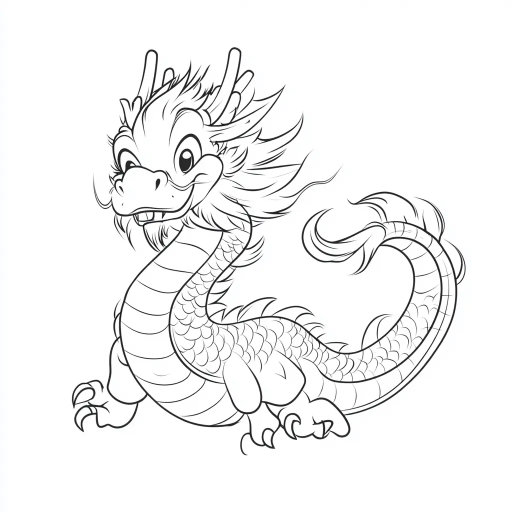 Dibujos de dragones para colorear | DRAGÓN CHINO 