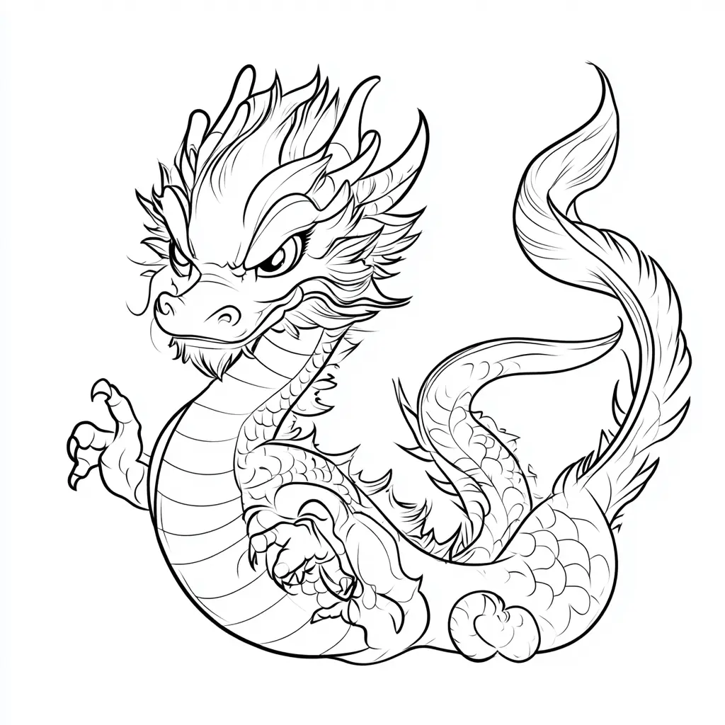 Dibujos de dragones para colorear | DRAGÓN MAJESTUOSO