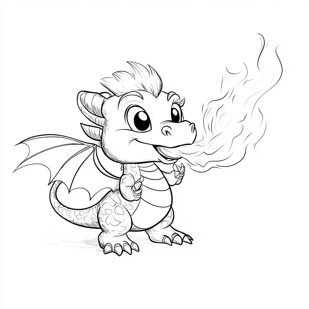 Dibujos de dragones para colorear | BEBÉ DRAGÓN Y SU PEQUEÑA LLAMA