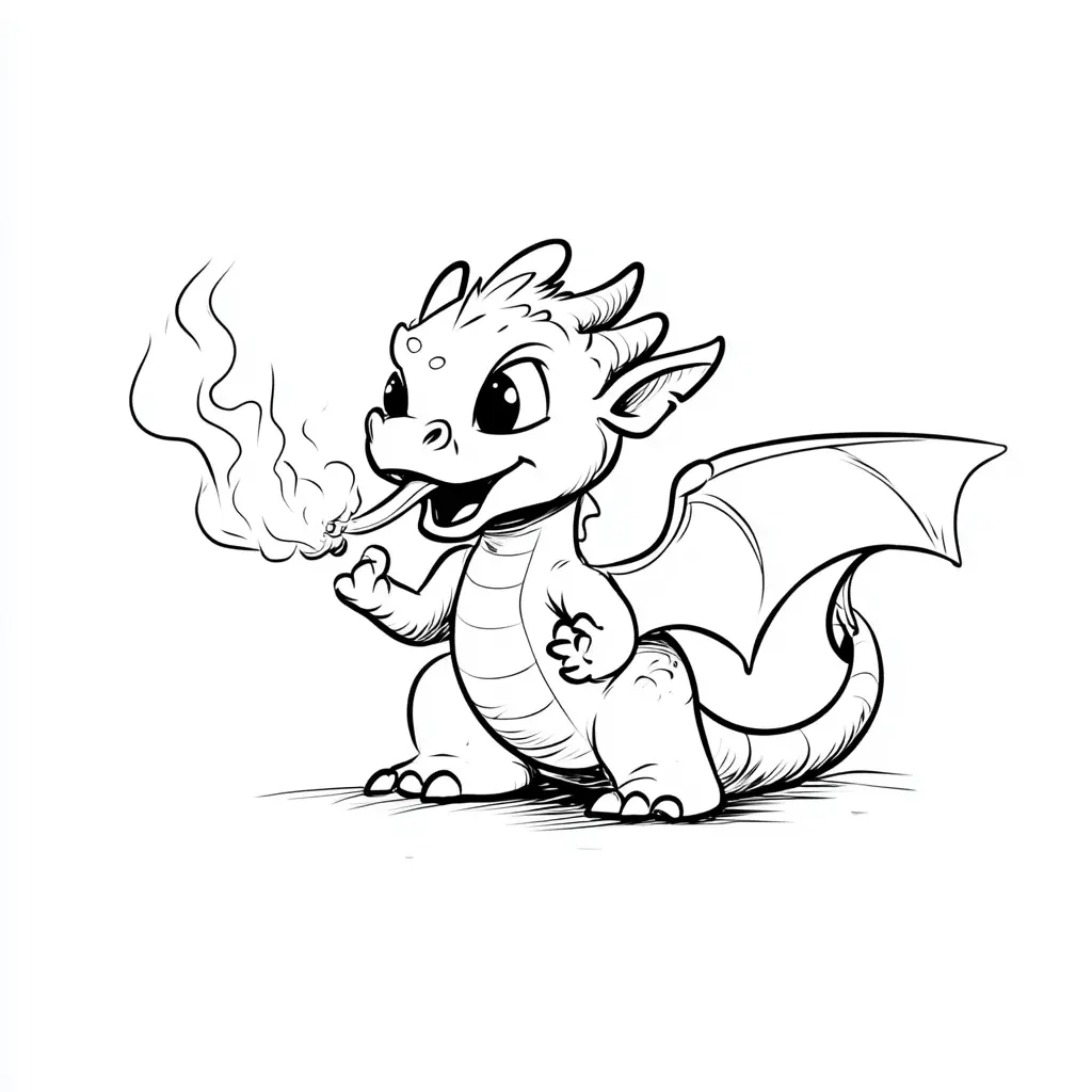 Dibujos de dragones para colorear | EL DRAGÓN PEQUEÑO Y SU LLAMA