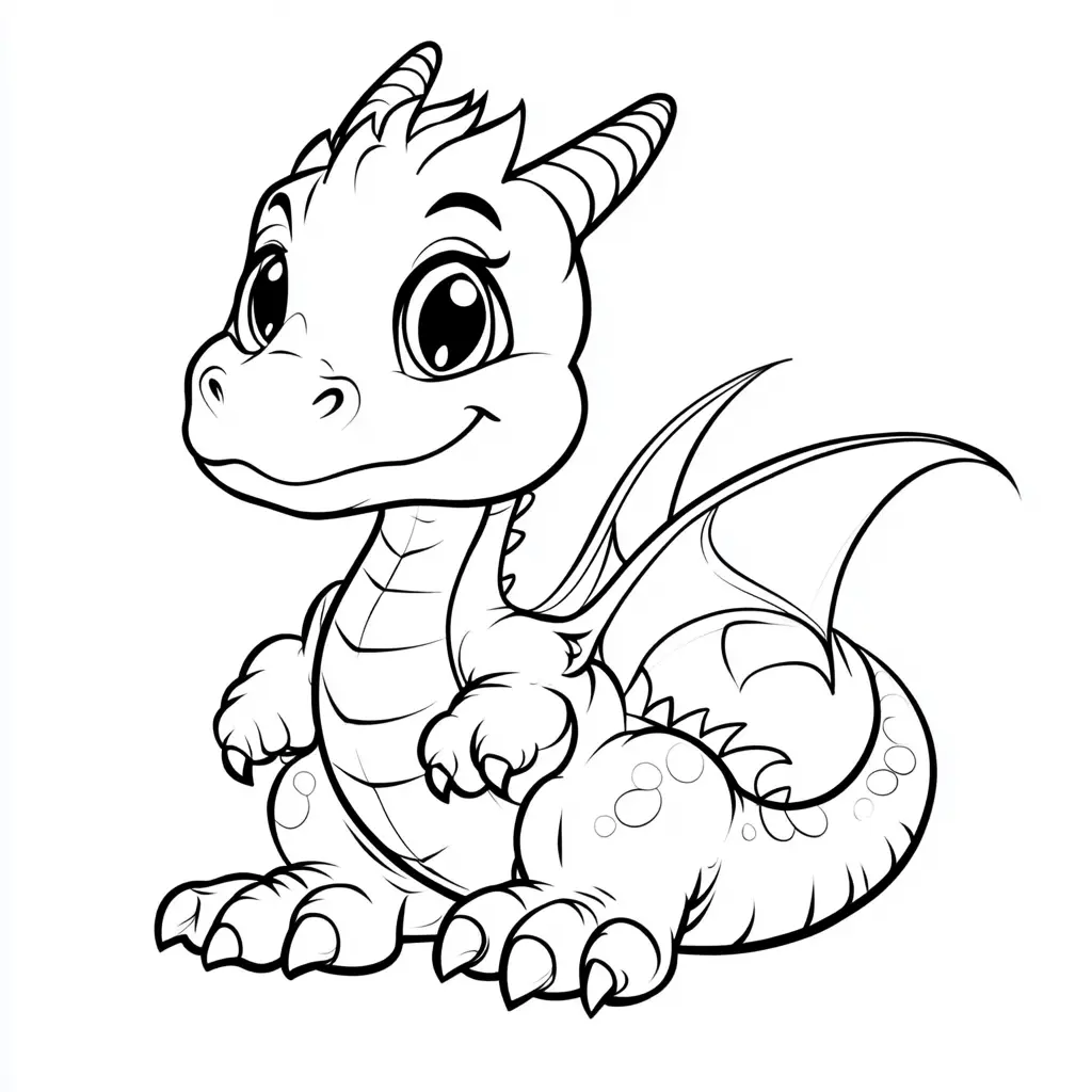 Dibujos de dragones para colorear | PEQUEÑO DRAGÓN SIMPÁTICO