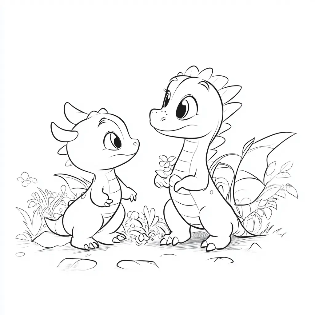 Dibujos de dragones para colorear | DOS AMIGOS DRAGONES