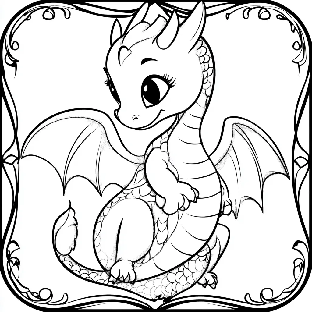 Dibujos de dragones para colorear | RETRATO DE UN BELLO DRAGÓN