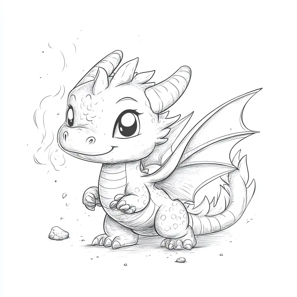 Dibujos de dragones para colorear | DRAGÓN TIERNO