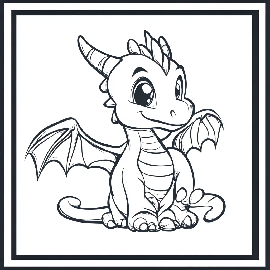 Dibujos de dragones para colorear | DRAGÓN SONRIENDO