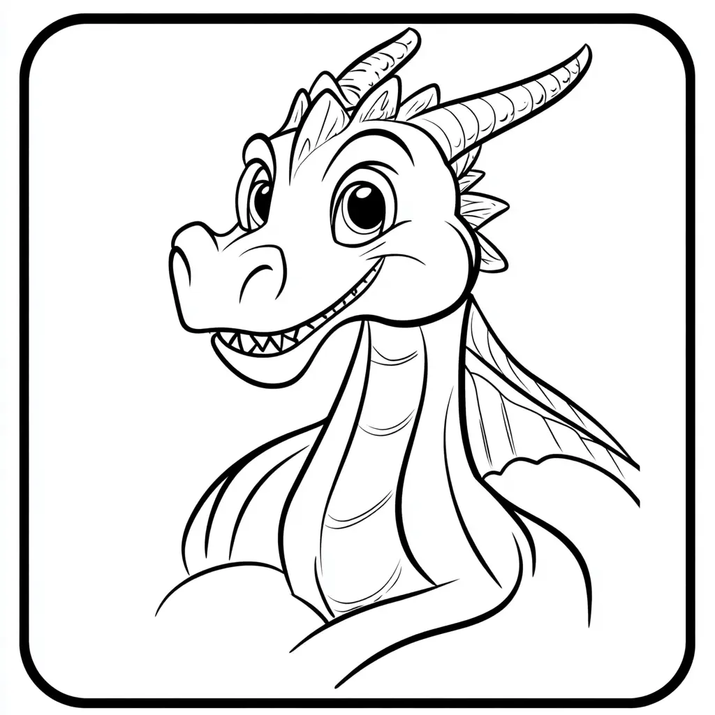 Dibujos de dragones para colorear | UN DRAGÓN FELIZ