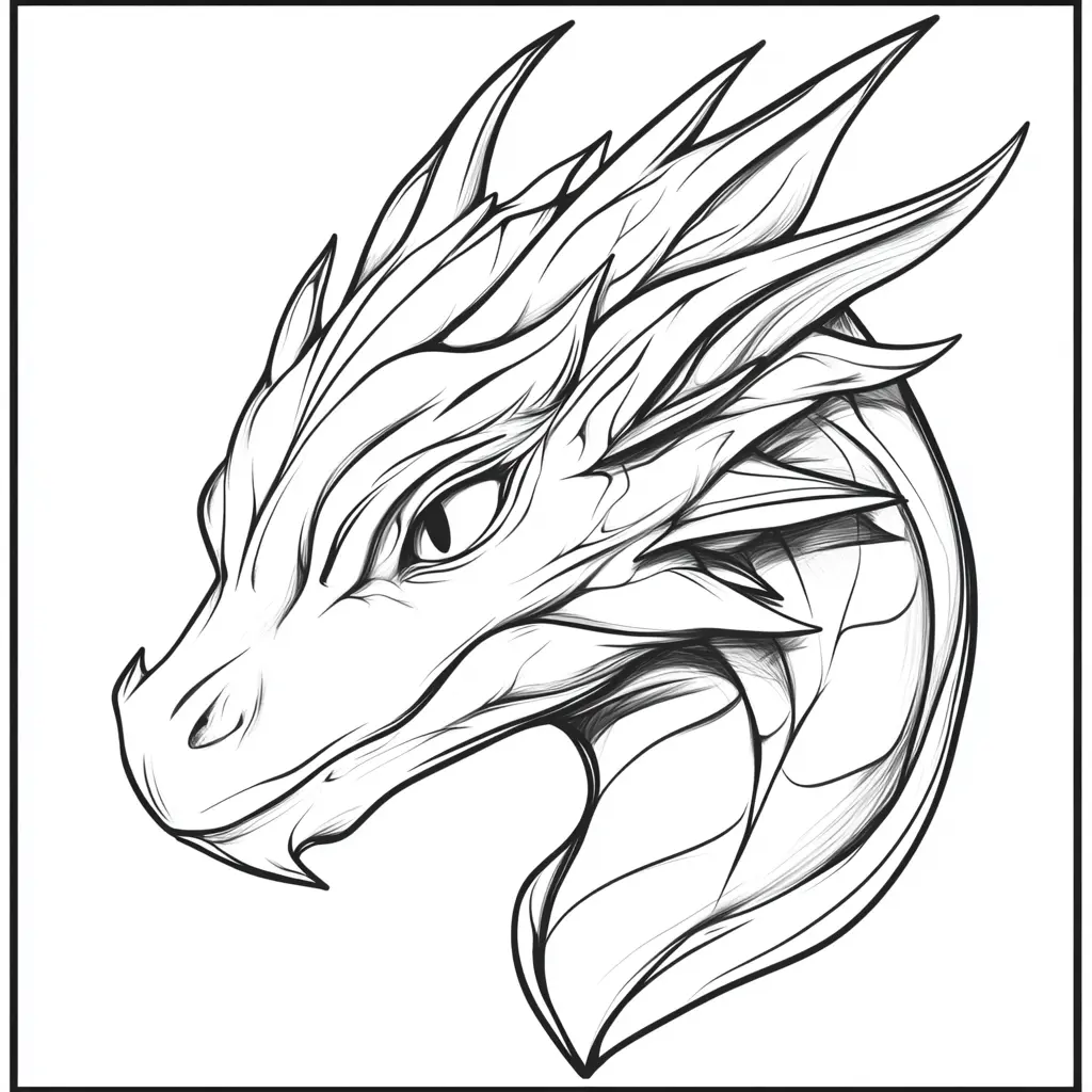 Dibujos de dragones para colorear | CABEZA DE DRAGÓN