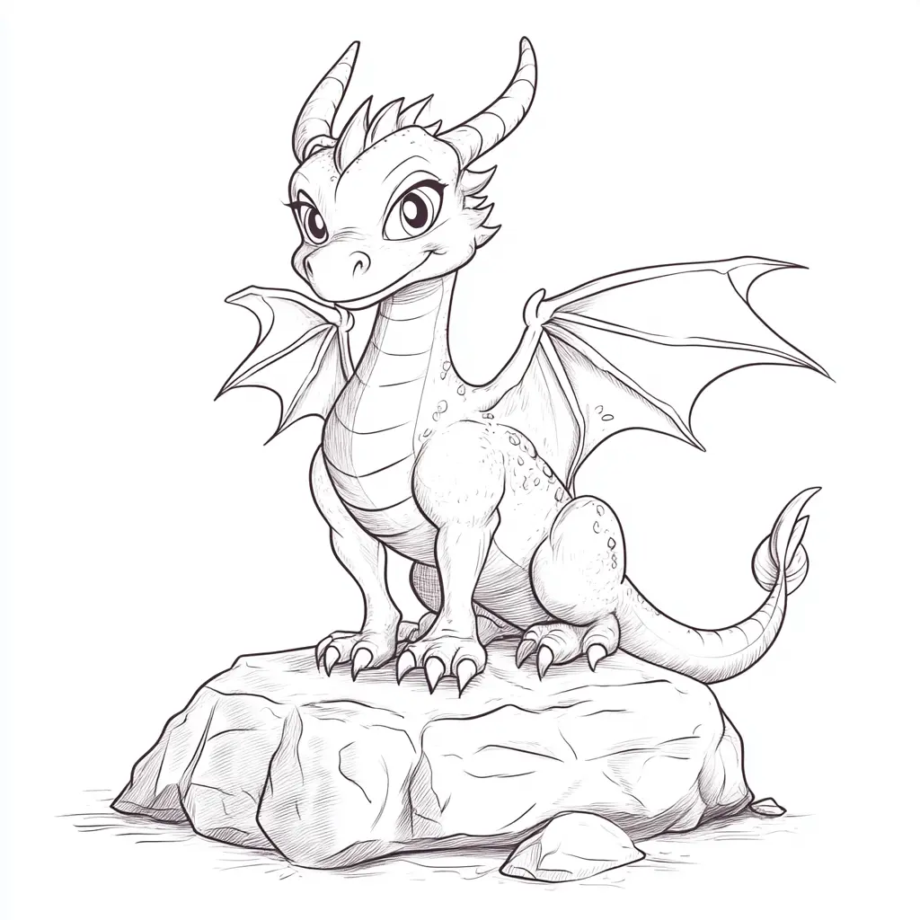 Dibujos de dragones para colorear | DRAGÓN MAJESTUOSO