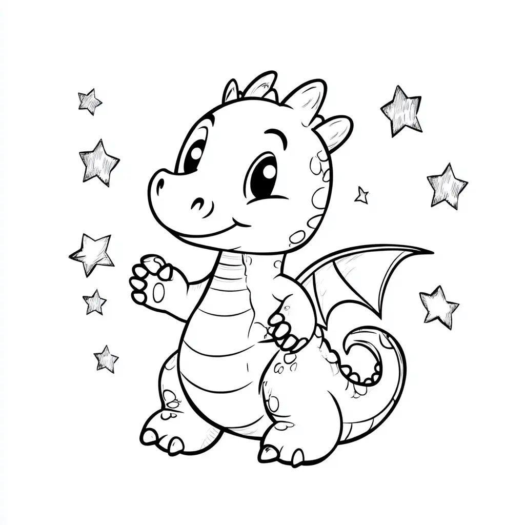 Dibujos de dragones para colorear | EL DRAGÓN Y LAS ESTRELLAS