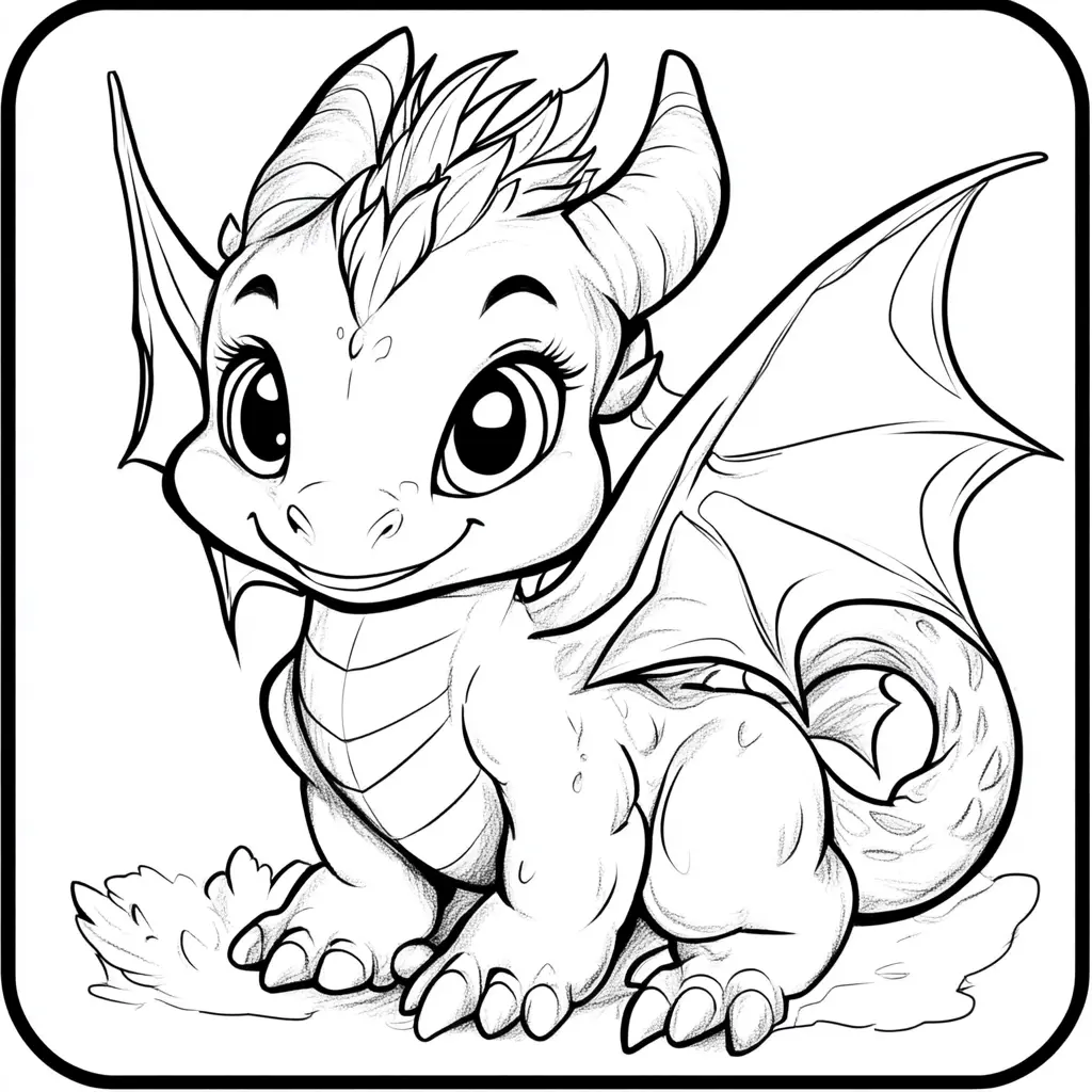 Dibujos de dragones para colorear | UN DRAGÓN ENCANTADOR