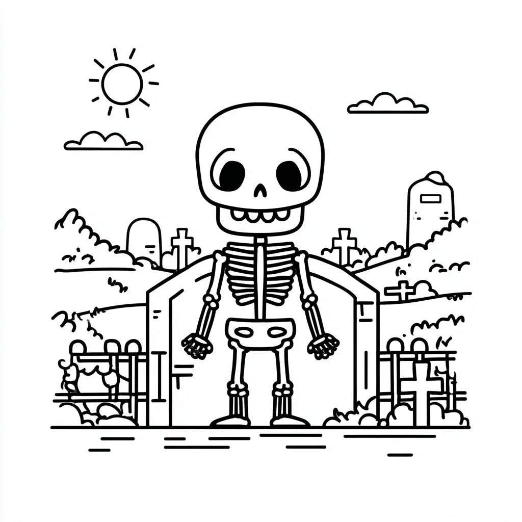 Dibujos de Halloween para colorear | ESQUELETO GUARDIÁN DEL PANTEÓN Dibujos de Halloween para colorear | ESQUELETO GUARDIÁN DEL PANTEÓN