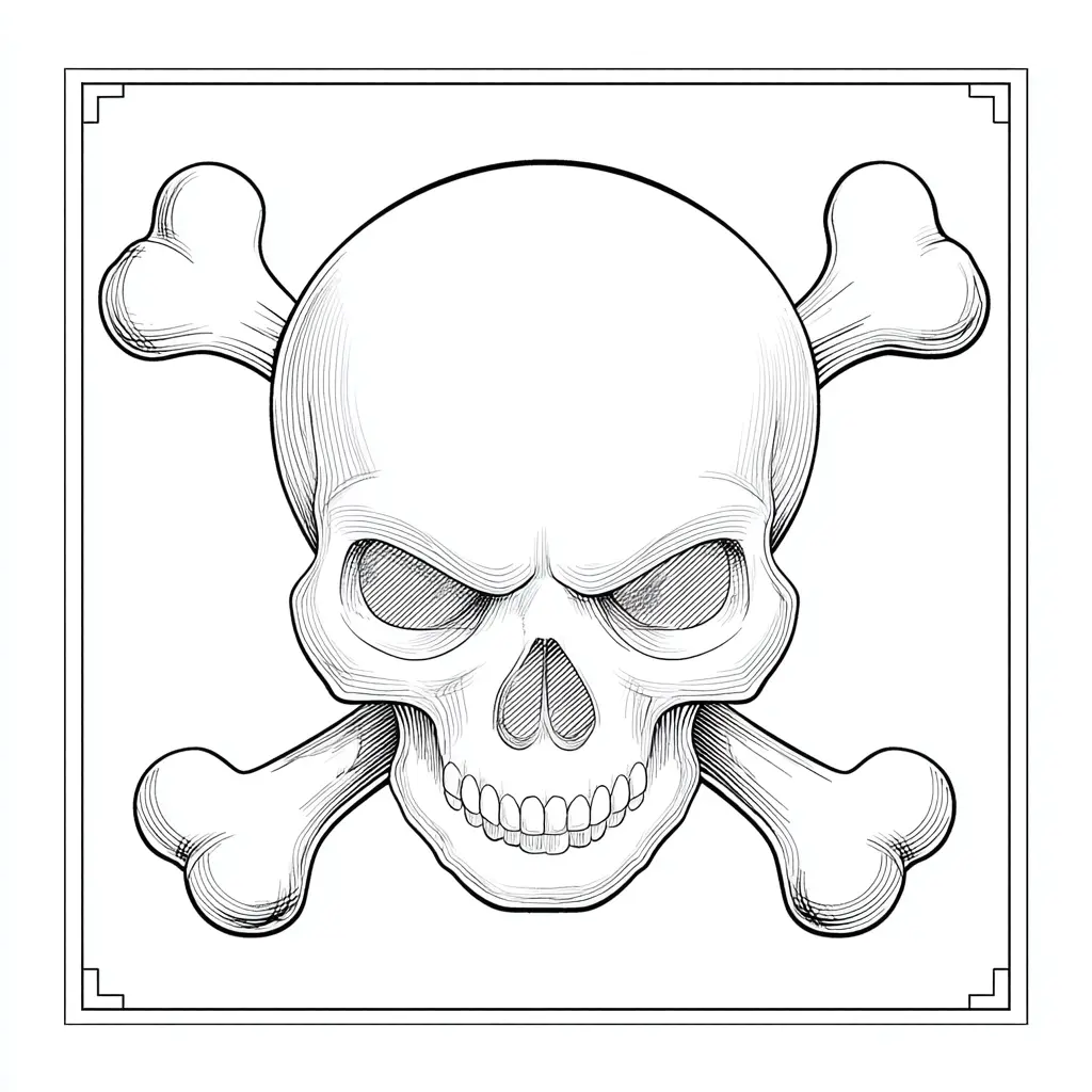 Dibujos de Halloween para colorear | CALAVERA Y HUESOS CRUZADOS Dibujos de Halloween para colorear | CALAVERA Y HUESOS CRUZADOS